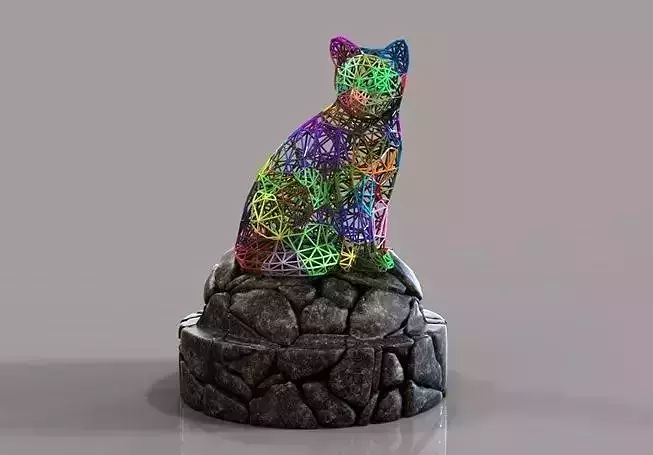 CAT VORONOI 3D print model