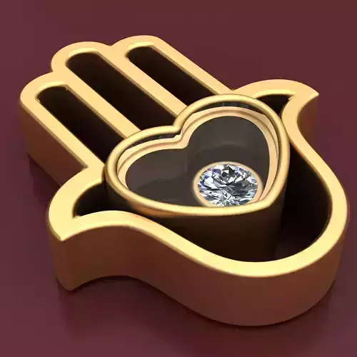 Good Luck Gold Diamond Pendant 3D print model