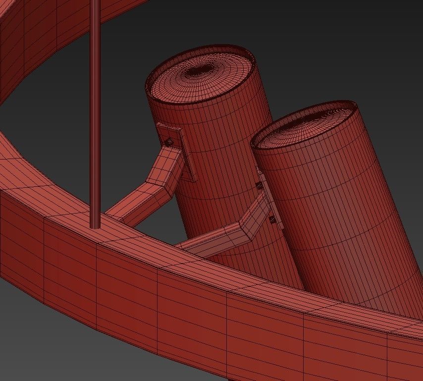 SATELLITE circle with two lights hanging from it 3D model_4