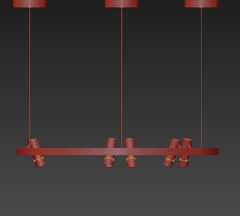 SATELLITE circle with two lights hanging from it 3D model_2