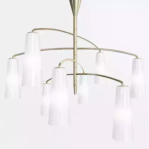 Barovier modern chandelier with five glass shades 3D model