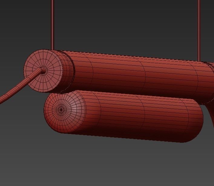 PIPELINE three light fixtures hanging from pipe 3D model_4