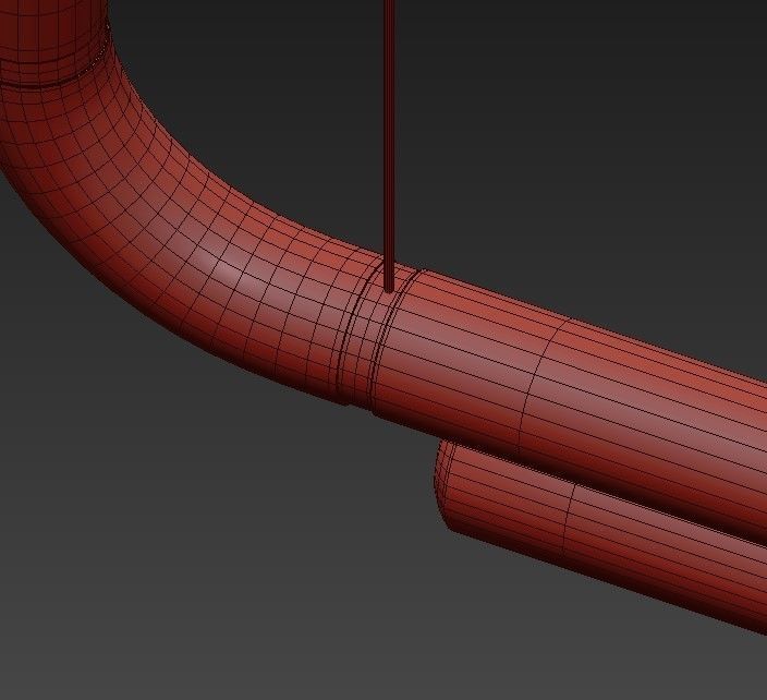 PIPELINE three light fixtures hanging from pipe 3D model_1