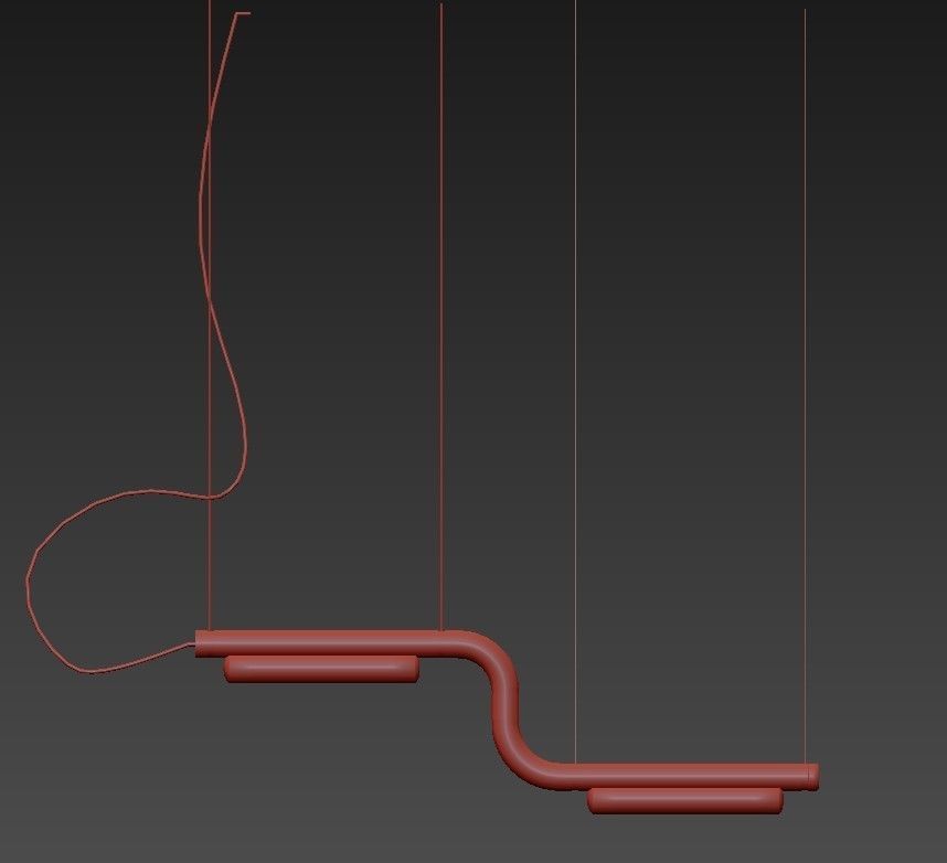 PIPELINE three light fixtures hanging from pipe 3D model_6