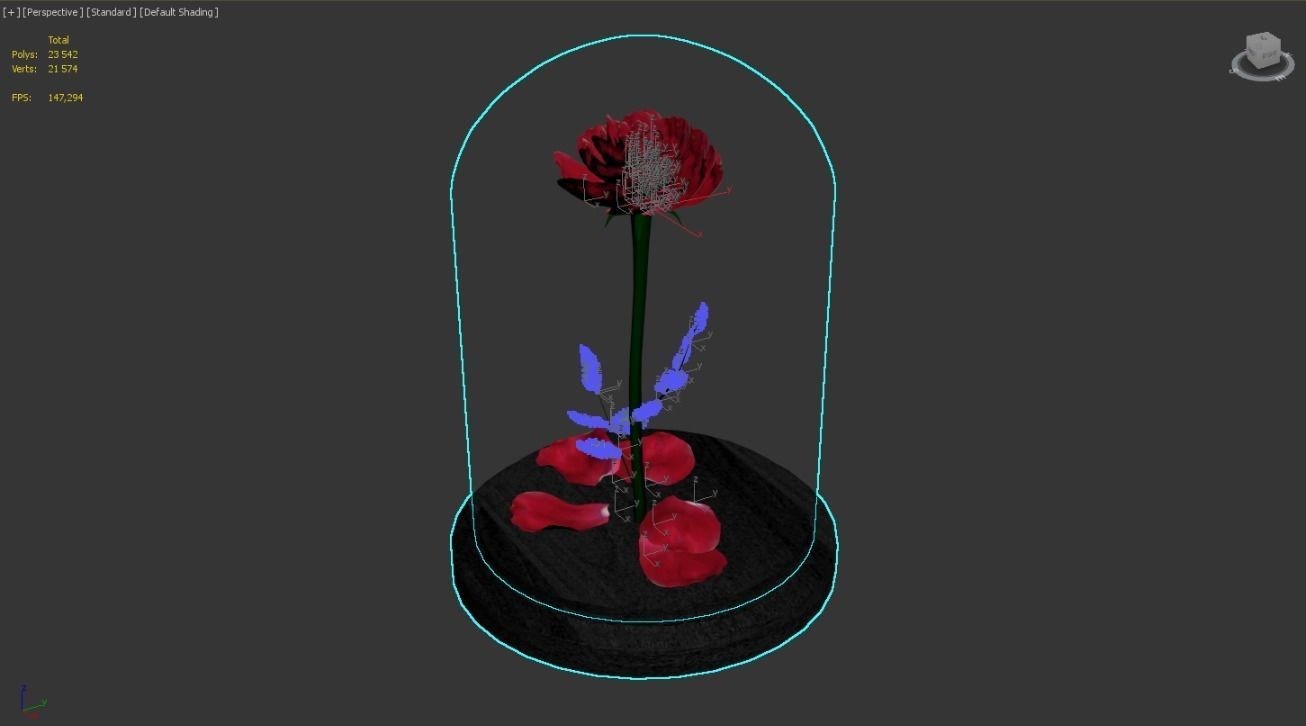 Flower in a flask 3D model_2