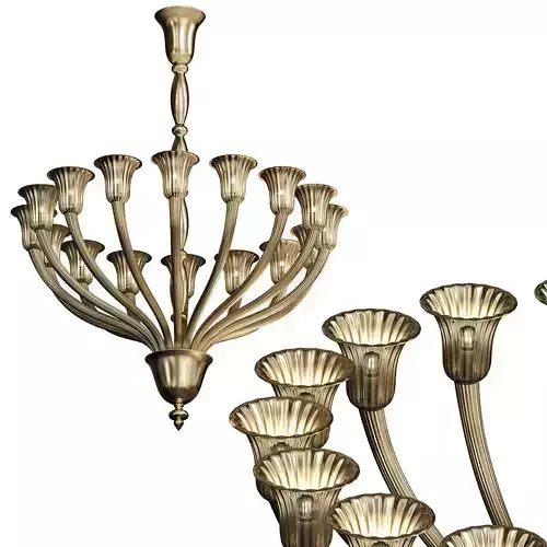 Classici chandelier made of gold glass