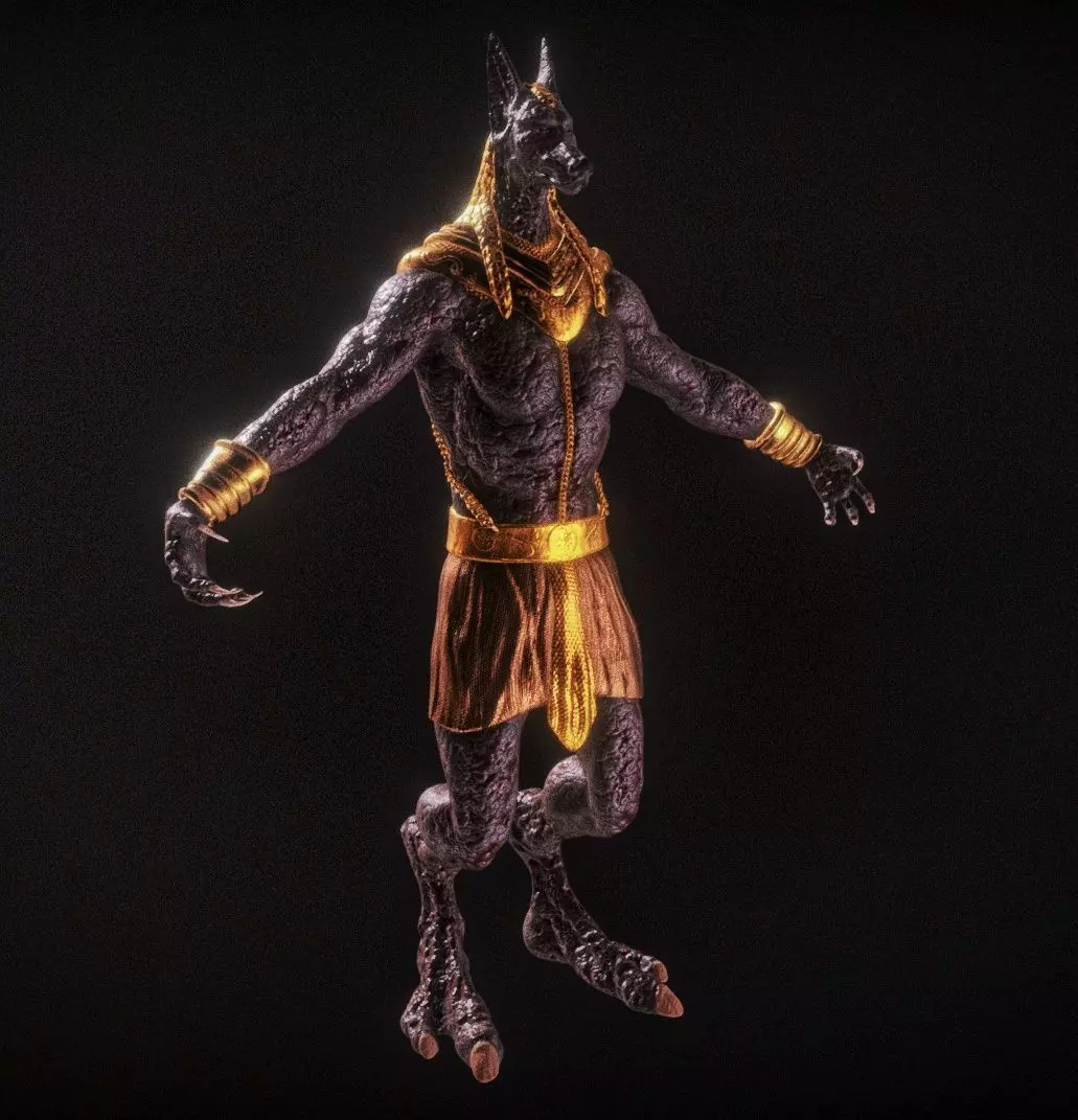 ANUBIS egyptian god Low-poly 3D model_0