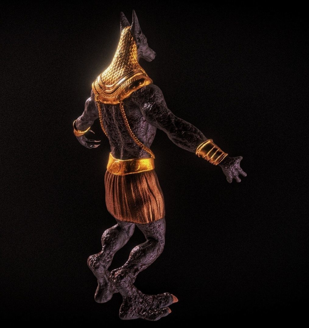 ANUBIS egyptian god Low-poly 3D model_1