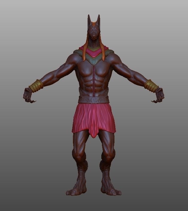 ANUBIS egyptian god Low-poly 3D model_3