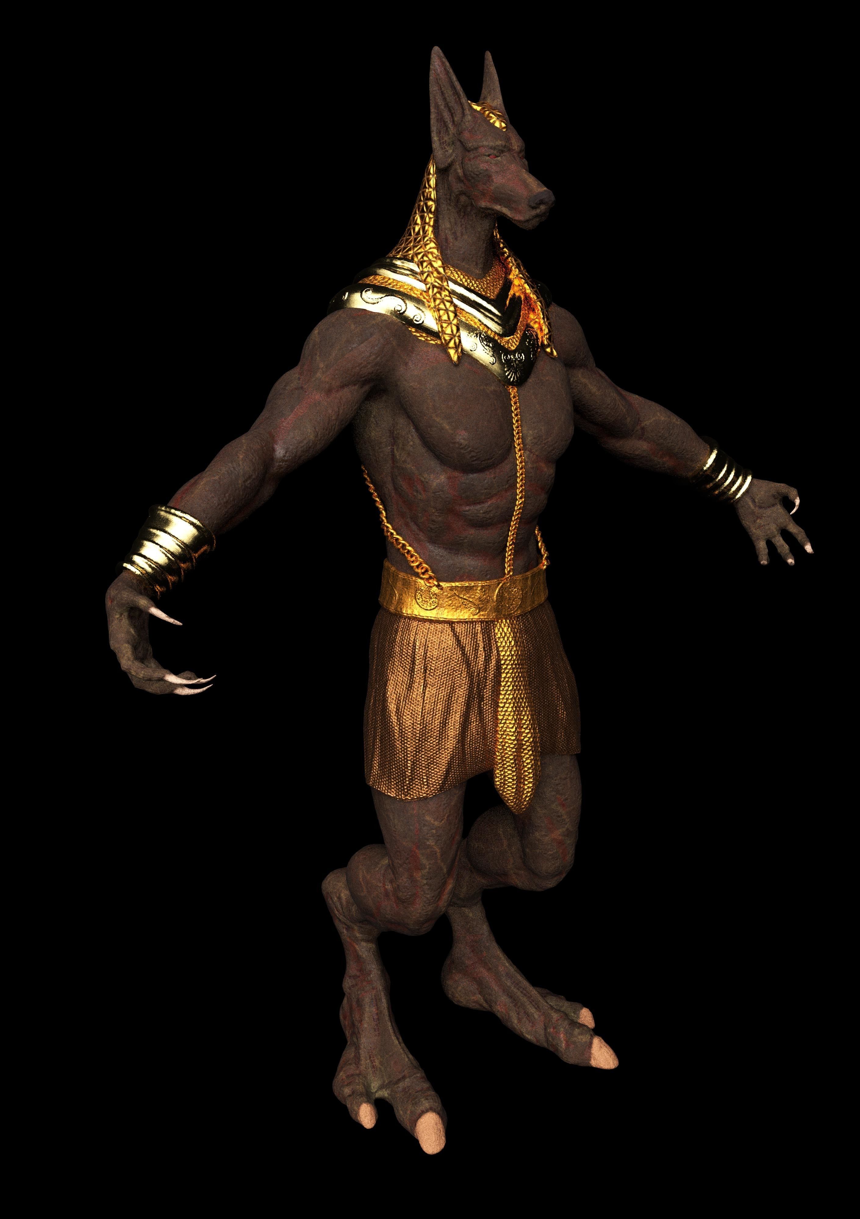 ANUBIS egyptian god Low-poly 3D model_4