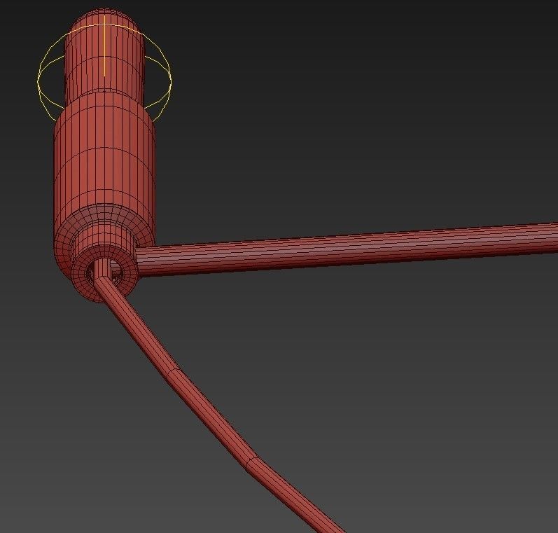 Chandelier modern in gold 3D model_6