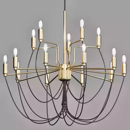 Chandelier modern in gold