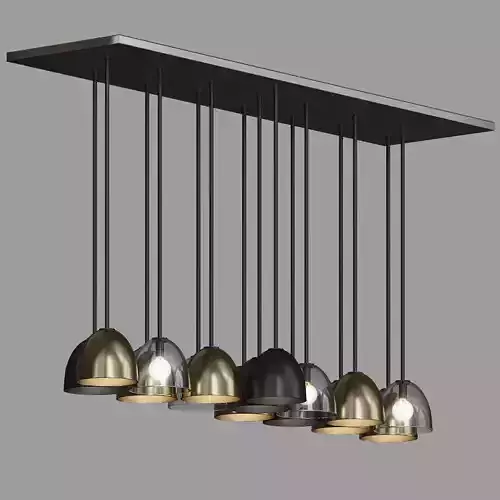 BOMBARDA pendant light with six glass shades