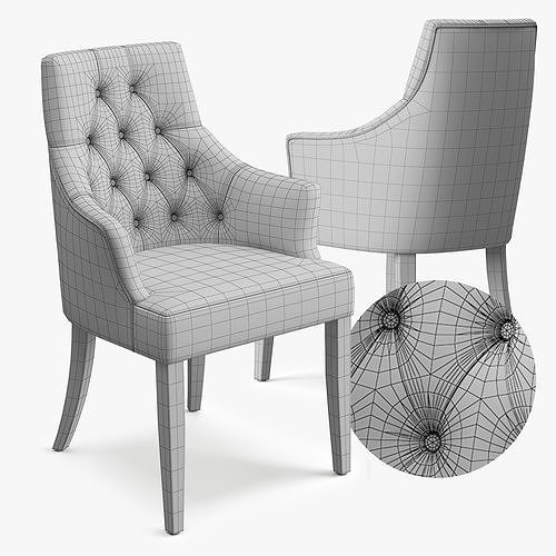 Chair Dining C Low-poly 3D model 3