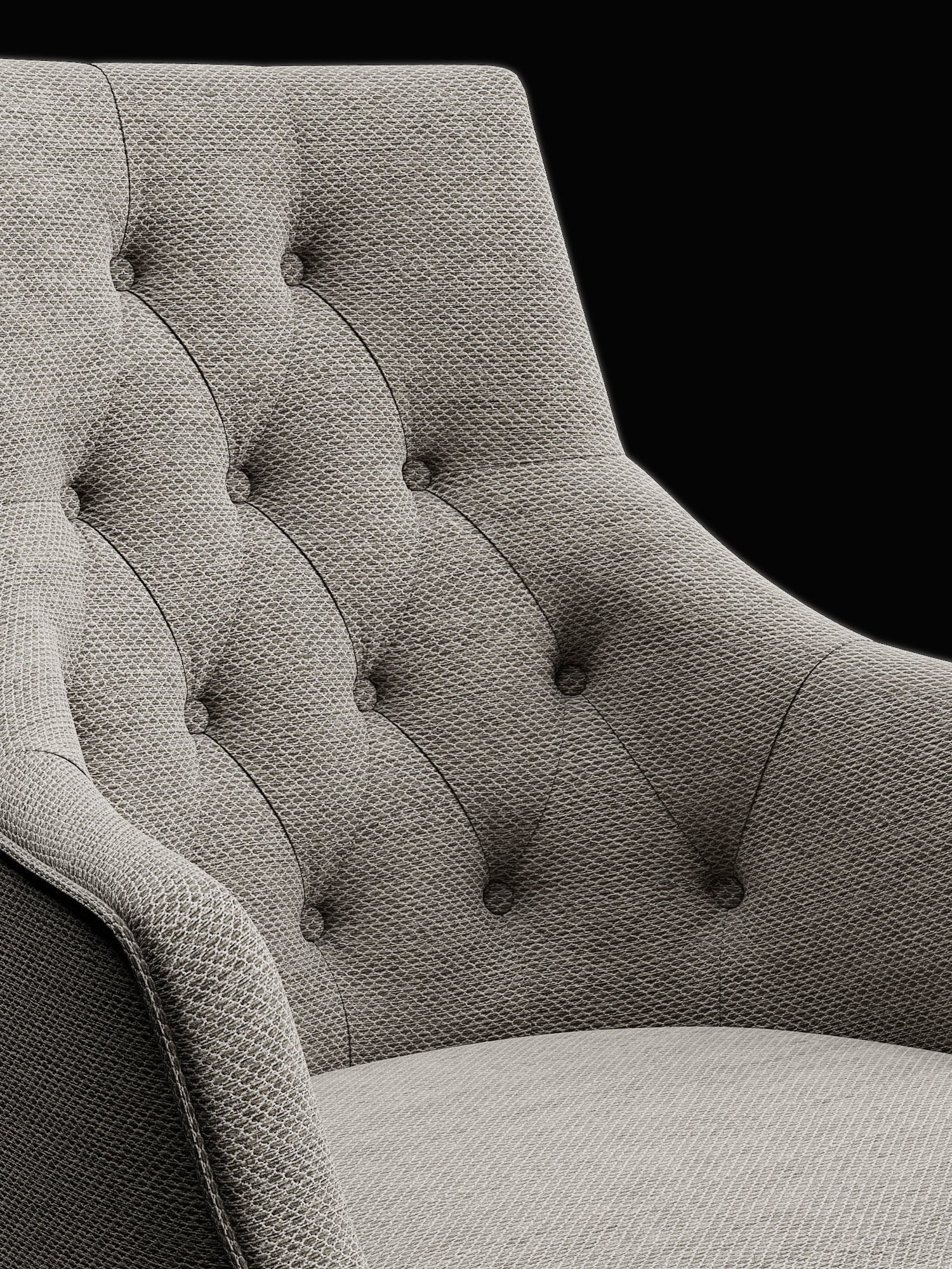 Chair Dining C Low-poly 3D model_4