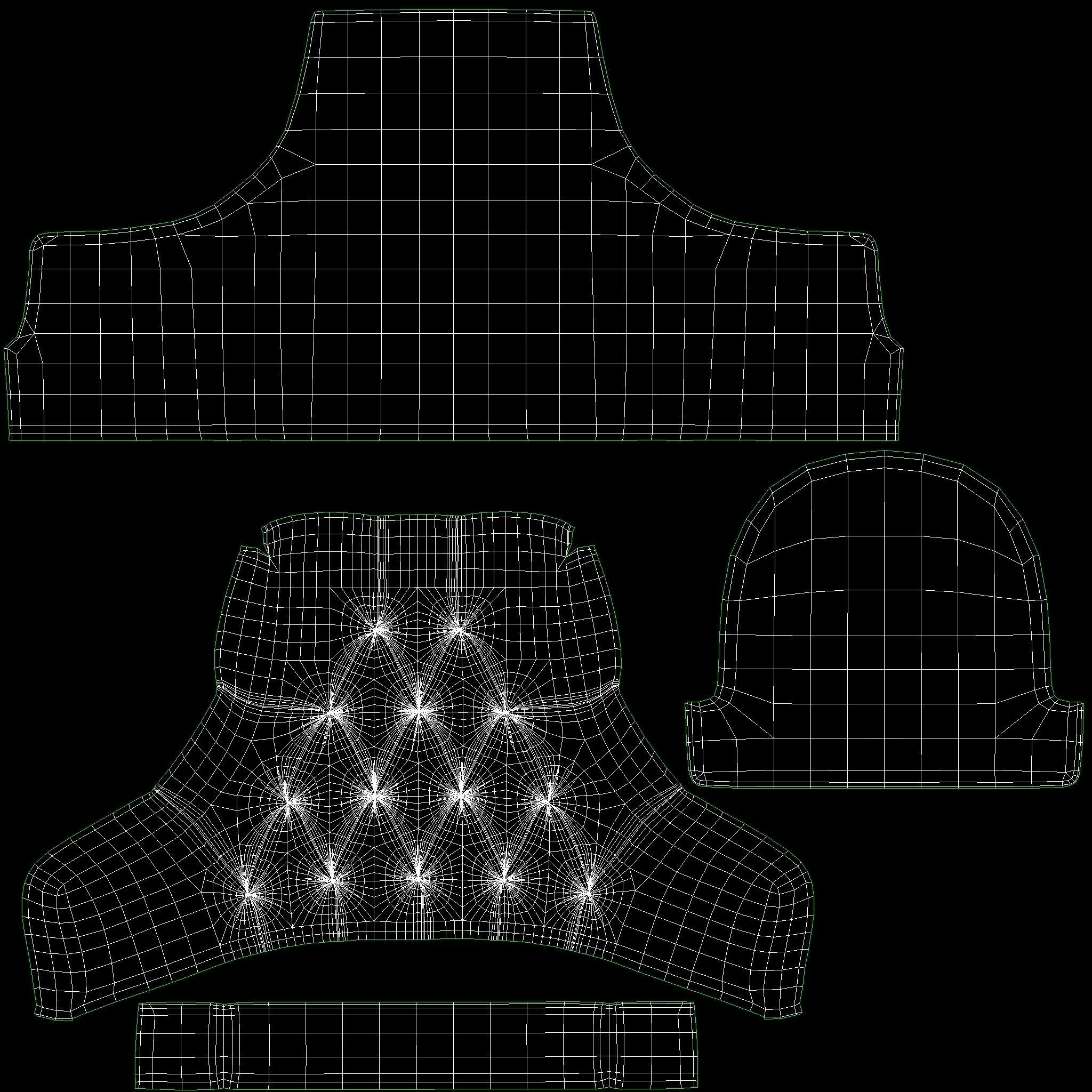 Chair Dining C Low-poly 3D model_25