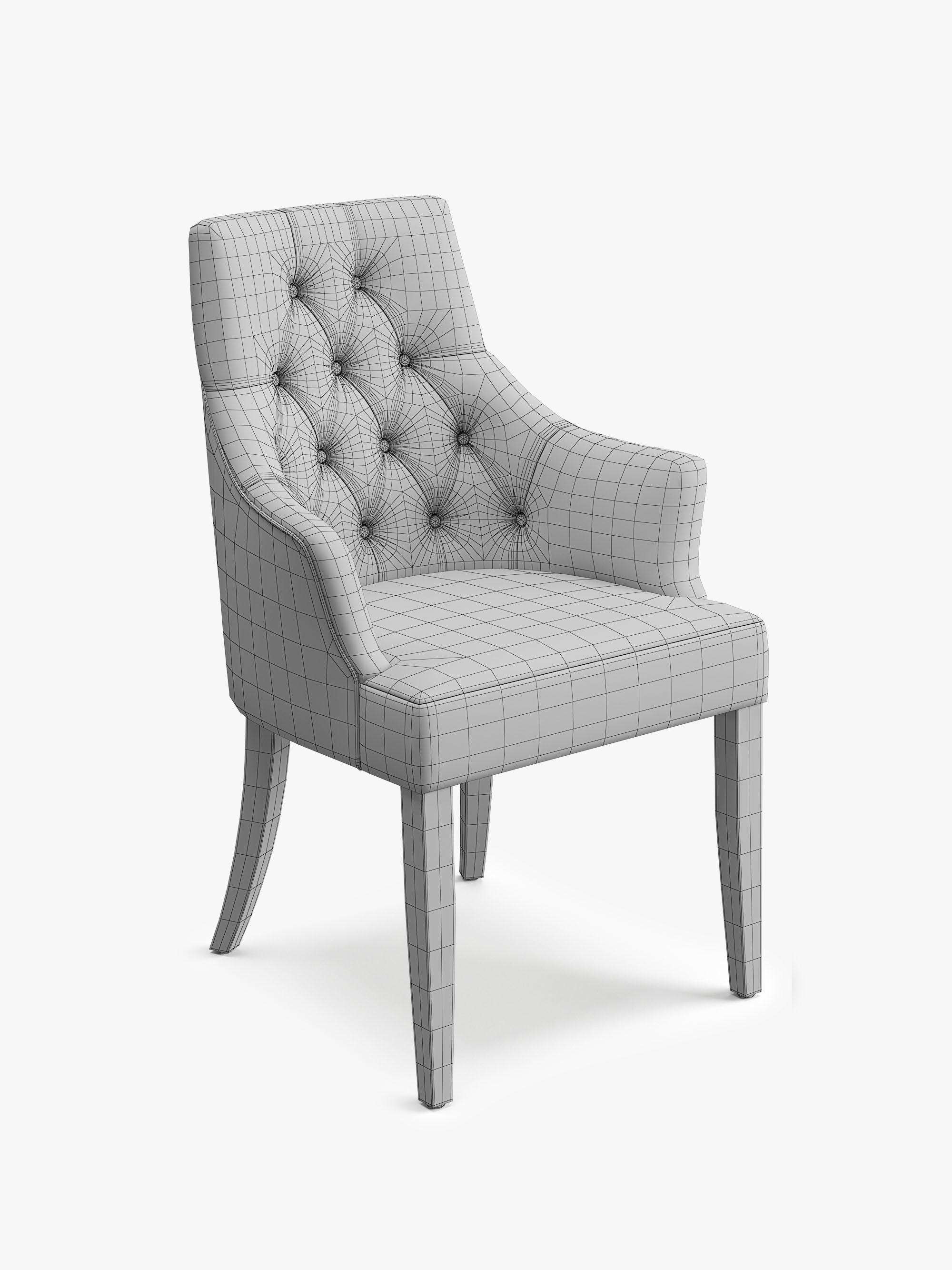 Chair Dining C Low-poly 3D model_23