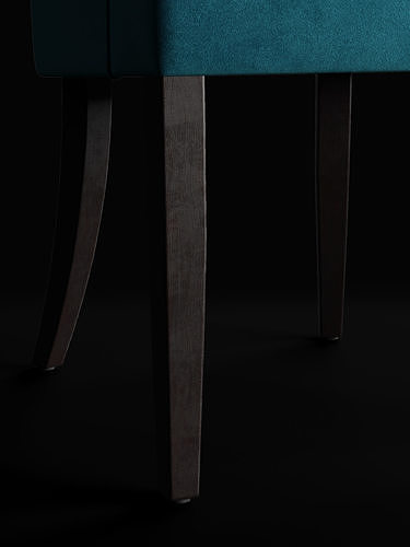 Chair Dining C Low-poly 3D model 6