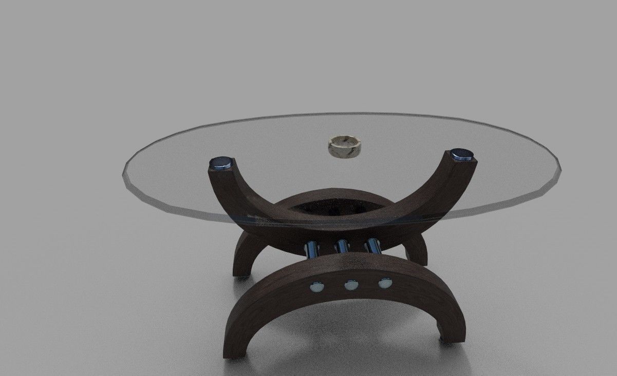 Modern glass table  3D model_4