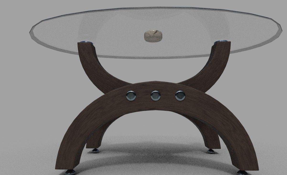 Modern glass table  3D model_5