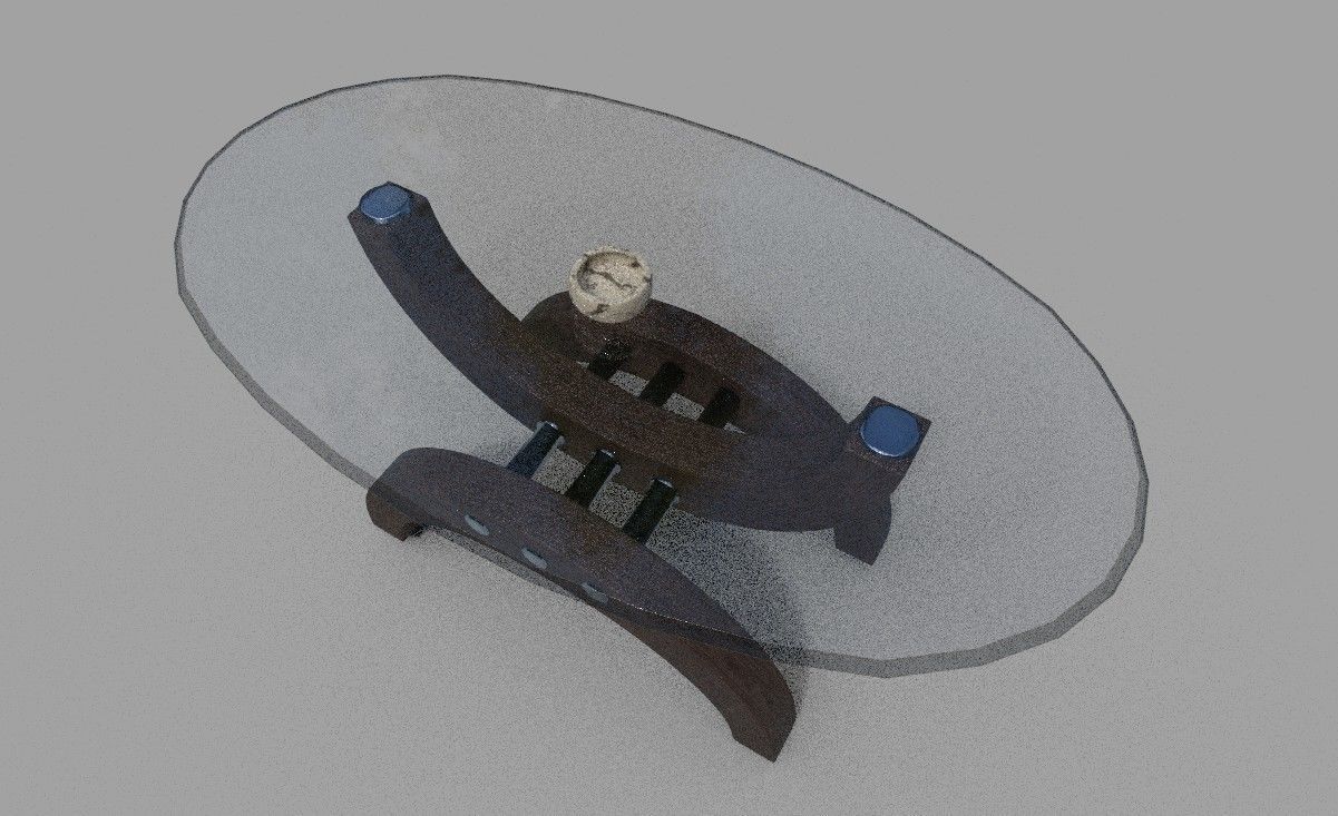 Modern glass table  3D model_2