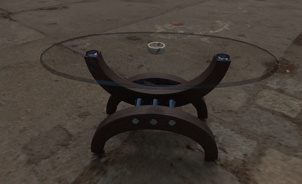 Modern glass table  3D model_8