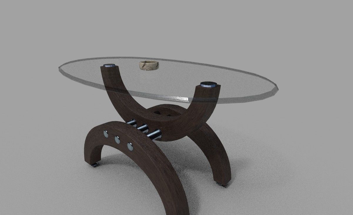 Modern glass table  3D model_1