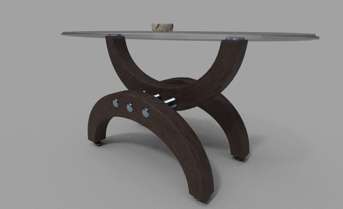Modern glass table  3D model_3