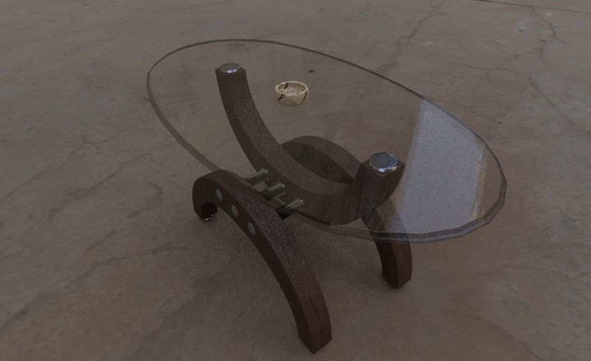 Modern glass table  3D model_7