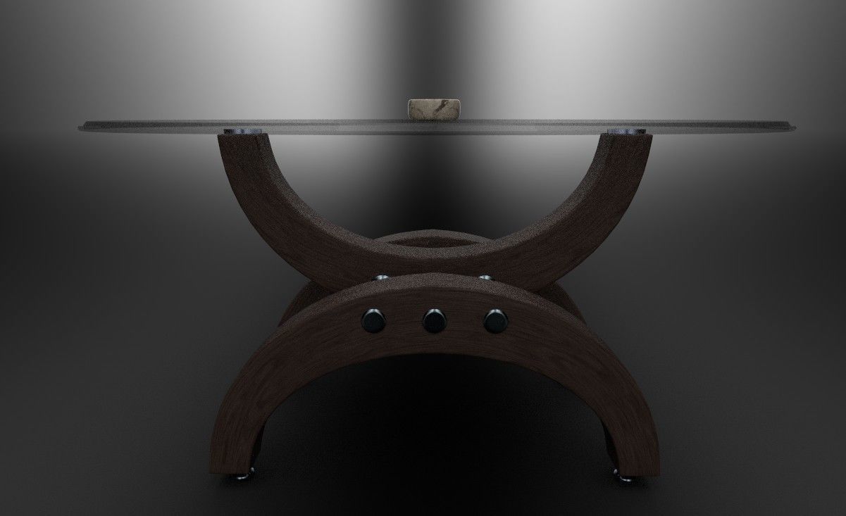 Modern glass table  3D model_6