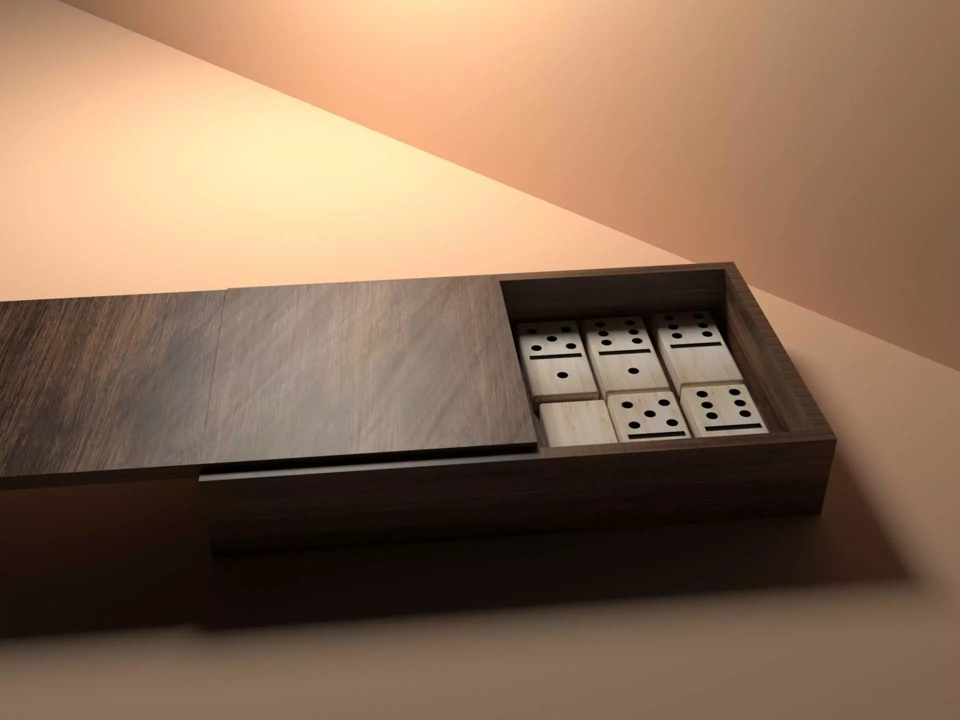 3D Wood Dominoes Set Low-poly 3D model