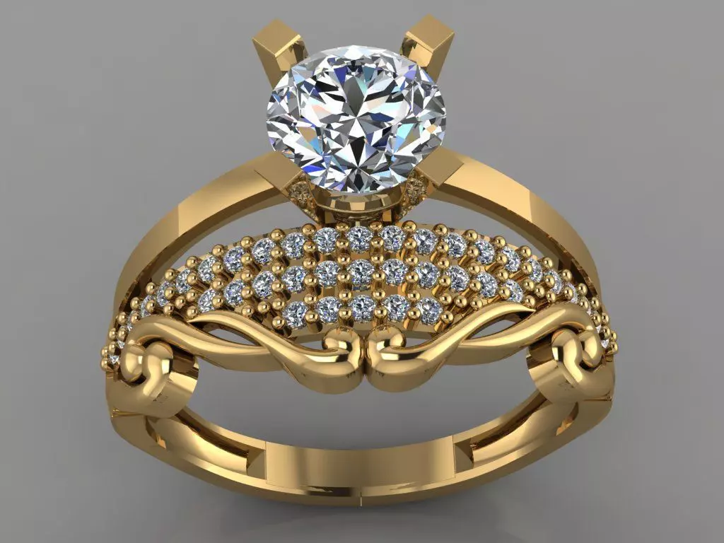 GC GOLD TW057- Diamond ring 3D print model_0