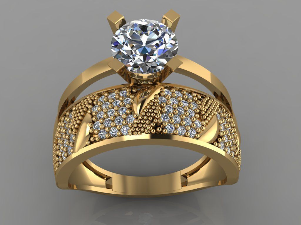 GC GOLD TW058- Diamond ring 3D print model_1