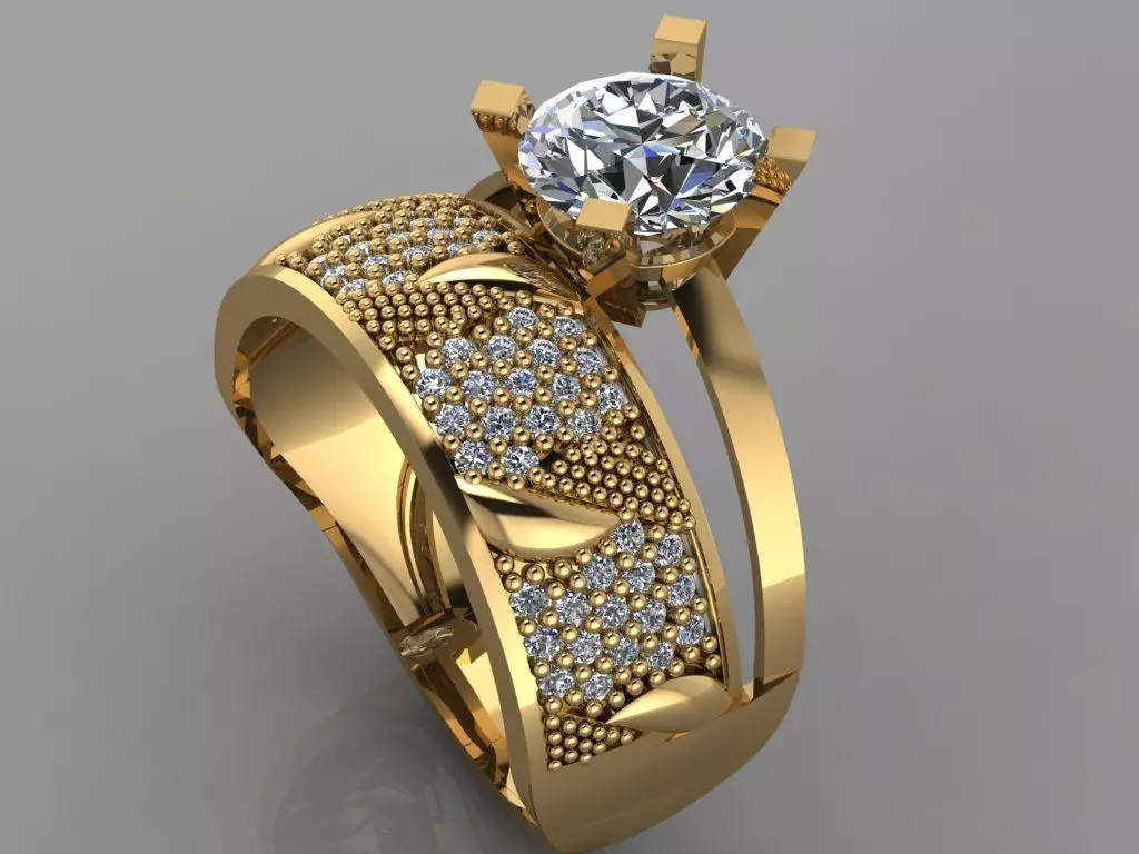 GC GOLD TW058- Diamond ring 3D print model_0