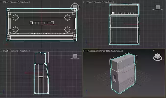 Altavoz box with different parts