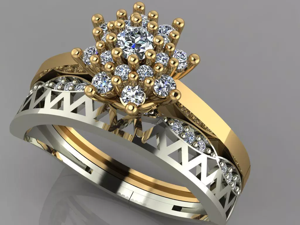 GC GOLD TW059- Diamond ring 3D print model