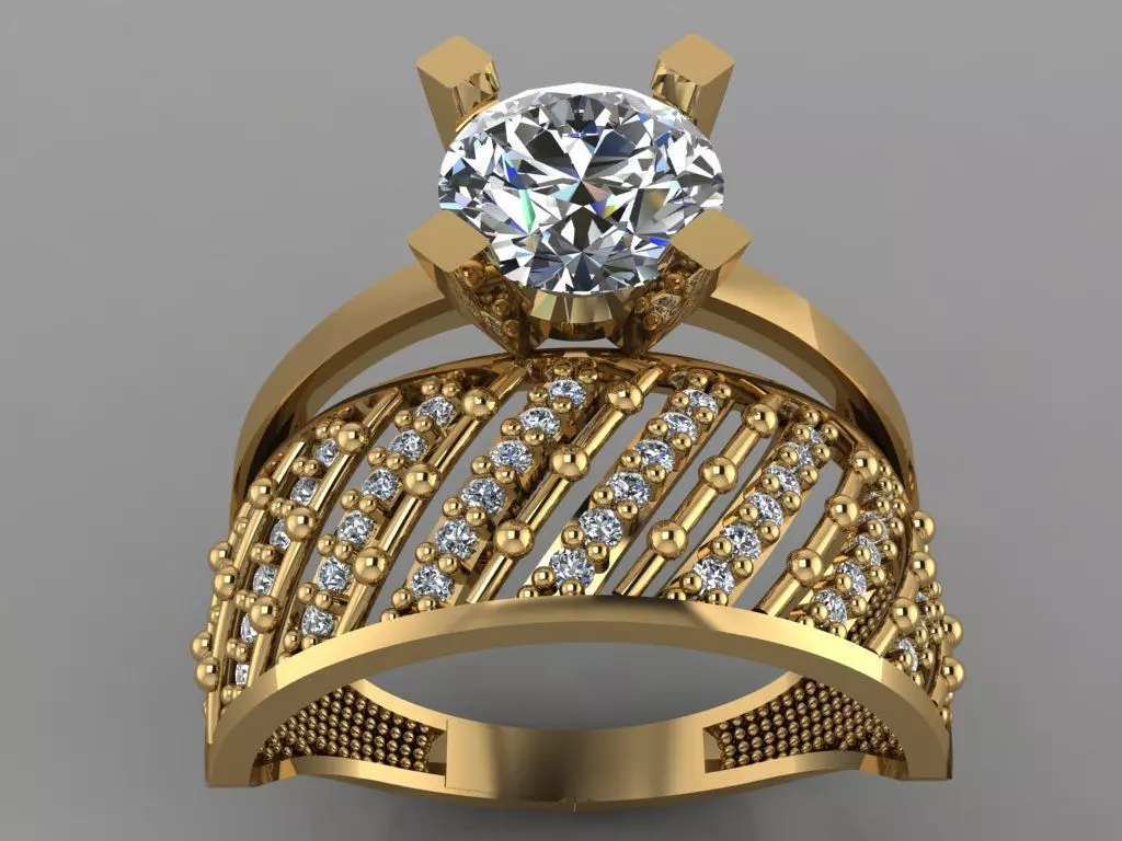 GC GOLD TW060- Diamond ring 3D print model_0