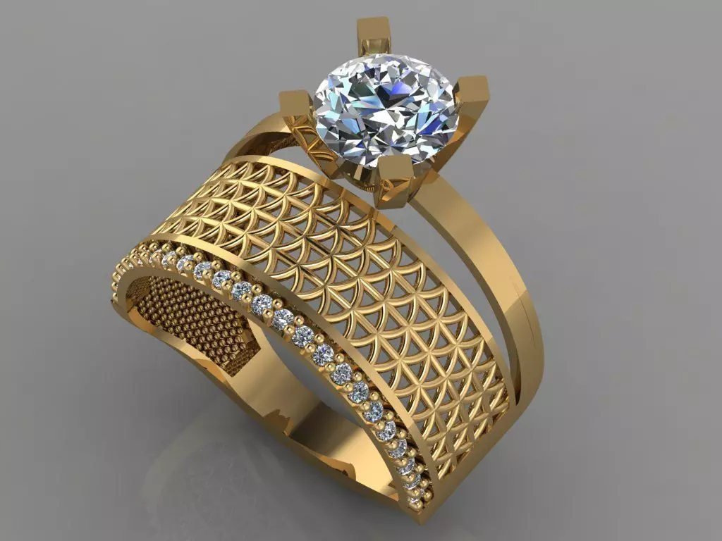 GC GOLD TW061- Diamond ring 3D print model_0