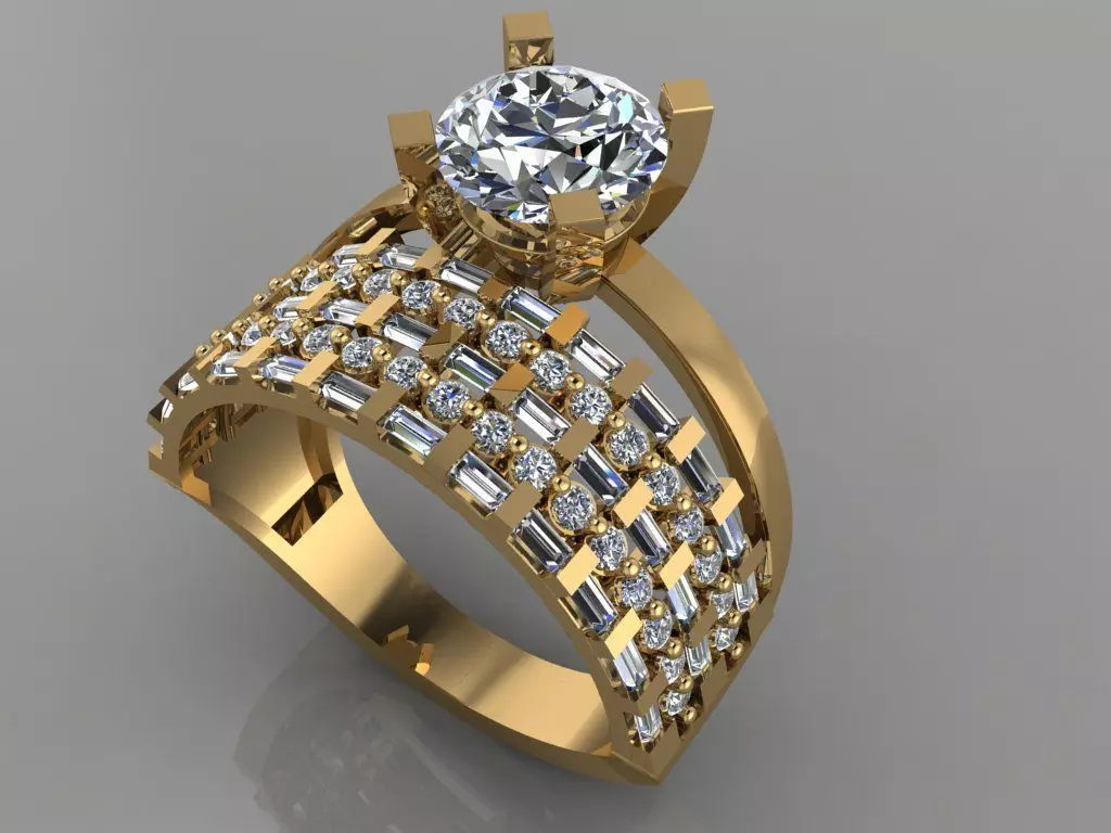 GC GOLD TW062- Diamond ring  3D print model_0