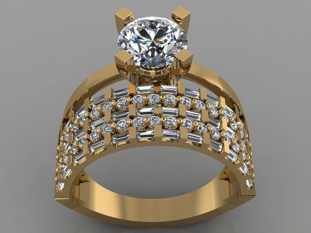 GC GOLD TW062- Diamond ring  3D print model_1