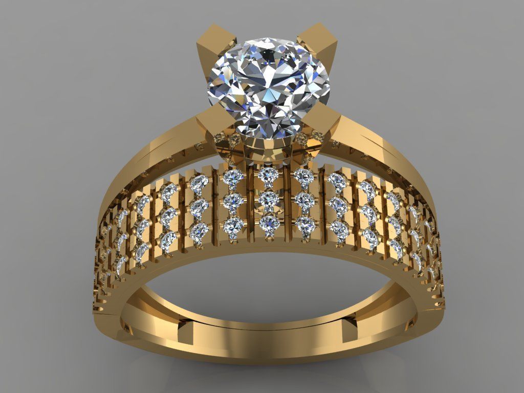 GC GOLD TW063- Diamond ring  3D print model_1