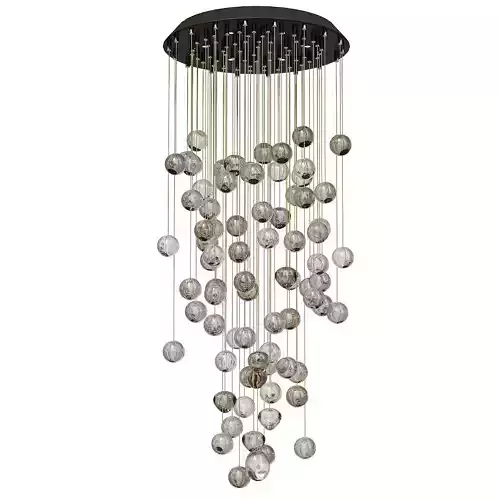 DESAFINADO chandelier with glass balls hanging from it
