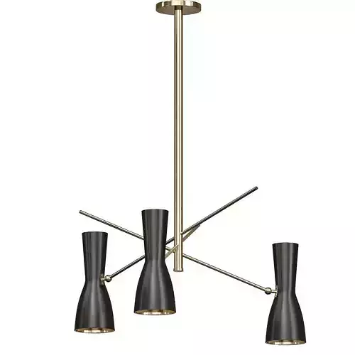Wormhole three light chandelier in brushed nickel