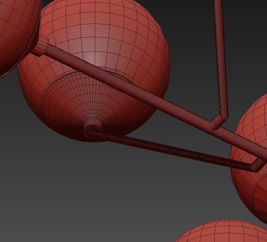 Dalls chandelier with balls hanging from it 3D model_5