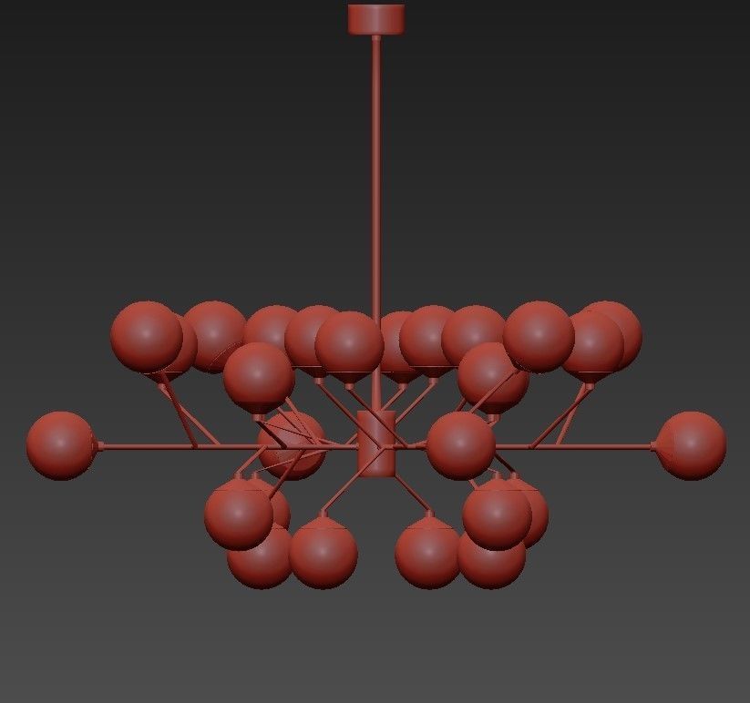 Dalls chandelier with balls hanging from it 3D model_1