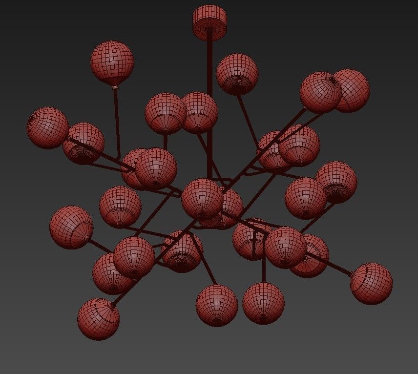 Dalls chandelier with balls hanging from it 3D model_3