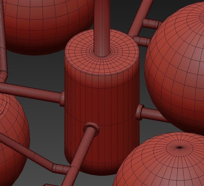 Dalls chandelier with balls hanging from it 3D model_6