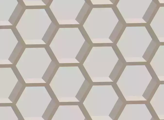 Simple plane with hexagonal mesh or honeycomb pattern 3D model