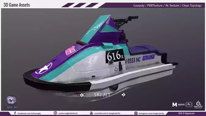 Ski Jet Game ready model