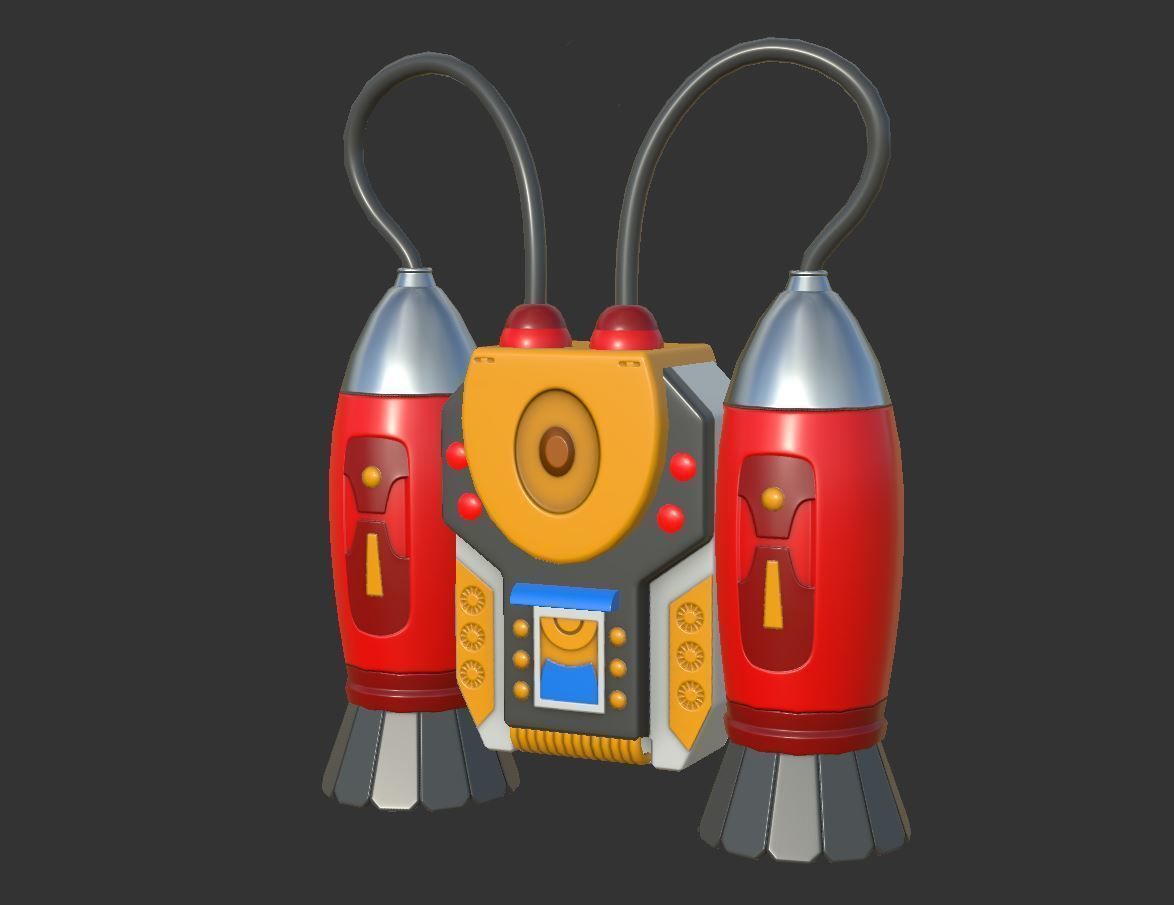 Stlized JetPack Group - 3 Pieces Low-poly 3D model_3